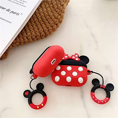 Cocomii 3D AirPods Pro Kılıf - 3D Karikatür - İnce - Hafif - Mat - Anahtarlık Halkası 3D Karikatür Karakterler Karikatür - Lüks Estetik Kulaklık Kılıfı Apple AirPods Pro (Minnie) ile Uyumlu