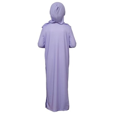 Çocuk Namaz Takımı Pratik Tek Parça Desenli Kollu Tak Çıkar Başörtülü Likralı Tesettür Elbise (6-12 Yaş) 925-0201