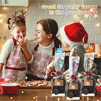 Çocuklar için 24 Noel Partisi Şekeri, Noel Partisi Dekorasyon Malzemeleri, Noel Şeker Torbaları Malzemeleri, Noel Hediye Hediyeleri, 2 Temizleme Fırçalı Pipetler