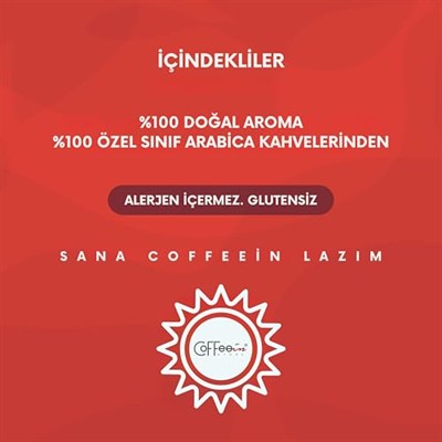 Coffeein Fındık (Hazelnut) Aromalı Filtre Kahve 250 Gr Clipsli Ambalaj Doğal Aroma