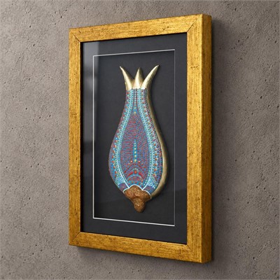 Coho Objet Coho Art Mavi Lale Sembolü - Çerçeveli