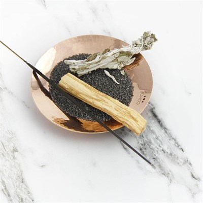 Coho Objet Coho Artisan Namaste Dövme Bakır Mini Tütsü Tabağı
