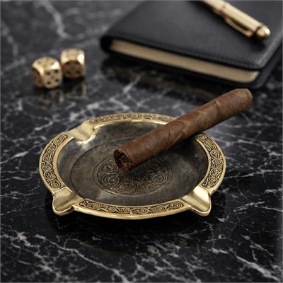 Coho Objet Coho Brazen Antique İşlemeli Döküm Puro Küllüğü