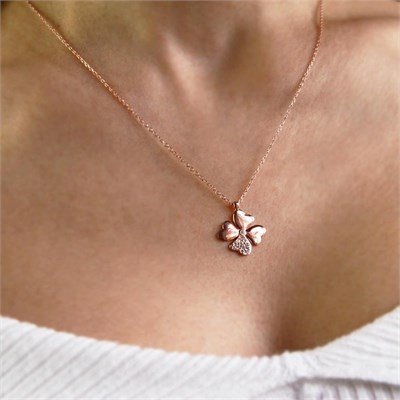 Coho Objet Coho Silver Four-leaf Clover El Yapımı Gümüş Yonca Kolye