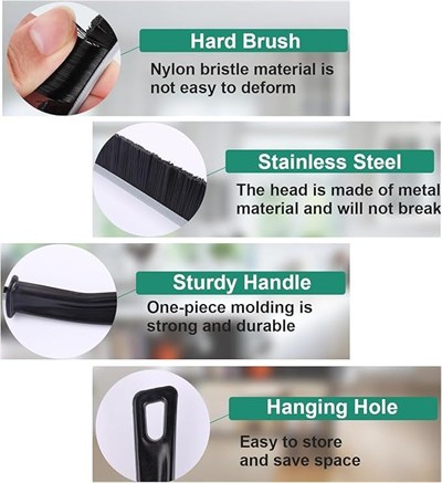 Çok Amaçlı Mini Tel Fırça 4lü Set, Bakır, Demir ve Sert Plastik Uçlu, Ocak ve Fayans Arası Pencere Rayı ve Mutfak Lavabo Kenarı, Dar Alanlar İçin Ergonomik Temizlik Aparatı İnce Dip Köşe Temizleme