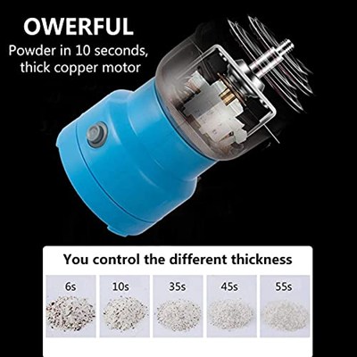 Çok İşlevli Smash Makinesi, 10l Paslanmaz Çelik Elektrikli Kahve Öğütücü, Hububat Tahıl Öğütücü, 10lu Hızlı Toz, Baharat Herb Öğütme Makinesi Aleti için Gıda Değirmeni İşlemcisi, Mavi
