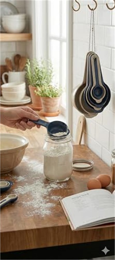 Çoklu Ölçü Kaşığı Seti 6lı – Renkli, Plastik, ml ve Tbsp/tsp Ölçüleriyle – Mutfak için Pratik Pişirme ve Tarif Yardımcısı (lacivert-beyaz)