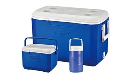 Coleman Cooler Box Combo 3lü Set, Poly-lite 48QT + Performance Serisi 6 Kişilik Cooler, 0,5 Litre Su Matarası