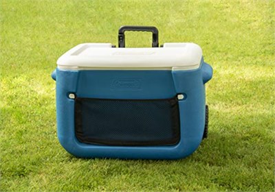 Coleman Poly-Lite Yalıtımlı Tekerlekli Cooler Taşınabilir Soğutucu Kamp Buzluğu 46 LT, 50 QT 3 Gün Soğuk