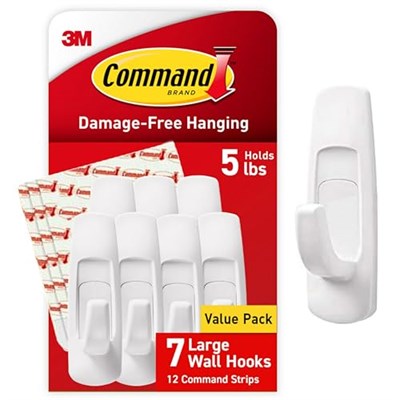 Command 7 kancal b y k kanca, 12 erit, hasarlar serbest bir ekilde d zenler - Seçenekler: Large, 1 Hook