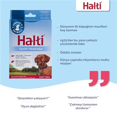 Company of Animals Halti Optifit Baş Tasması - Dolgulu Burun Bandı, Ayarlanabilir ve Yansıtıcı, Küçük Köpekler için Profesyonel Çekme Önleyici Eğitim Yardı - Seçenekler: Küçük (3 paketi), large, Küçük