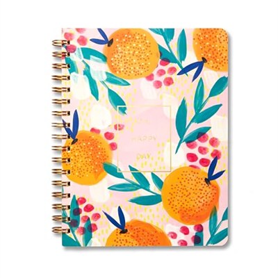 Compendium Spiral Defter - Oh, Happy Day — 192 Çizgili Sayfalı Tasarımcı Spiral Defter, Kolej Çizgili, 18,5 cm G x 22,5 cm Y