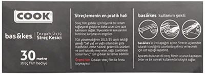Cook Bas-Kes Streç Film 30x30 m Mavi - Seçenekler: 30x30 m, 30x30 m (3 paketi)