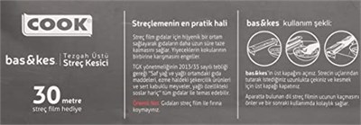 Cook Bas&Kes Streç Film Kesme Aparatı, 30 cm x 30 m, Pembe - Seçenekler: Pack of 2, 30 cm x 30 m