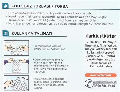 Cook Buz Torbası, Kendinden Kilitli (7 Adet/Kutu içi) 2li paket