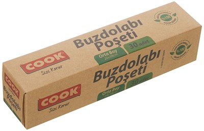 Cook Doğada Çözünür Buzdolabı Poşeti, Orta Boy, 24 x 38 cm, 30 Yaprak