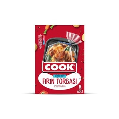 Cook Fırın Torbası, Standart Boy, 25 x 38 cm, 8 Yaprak, Polyester Telli