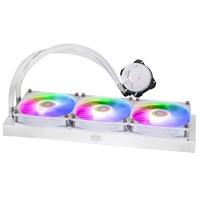Cooler Master MasterLiquid 360 L Core ARGB su soğutucu, iki bölmeli Gen S pompalı CPU sıvı soğutucu, 120 mm ARGB fanlı, LGA 1700 ve AM5 tutucular ile üstün bilgisayar soğutması, beyaz