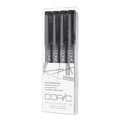 Copic İşaretleyiciler Çok Katmanlı İnce Pigment Esaslı Mürekkep, 4 Parça Set