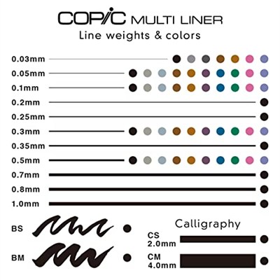 Copic Multiliner Classic Calligraphy 2 li Set (CS,CM)