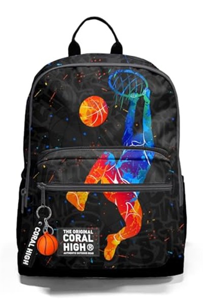 Coral High Dört Bölmeli Gri Basketbol Ortaokul Çantası - Erkek Çocuk