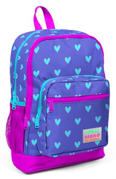 Coral High Dört Bölmeli Lavanta Pembe Kalp Desenli 23706