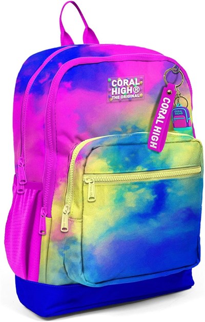 Coral High Dört Bölmeli Renkli Batik Desenli İlkokul Sırt Çantası - Kız Çocuk