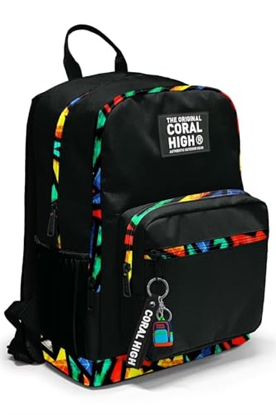 Coral High Dört Bölmeli Siyah Grafiti Ortaokul Çantası - Erkek Çocuk