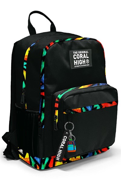 Coral High Dört Bölmeli Siyah Grafiti Ortaokul Çantası - Erkek Çocuk