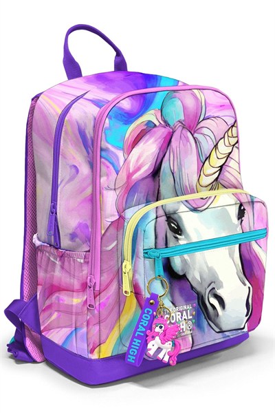 Coral High Dört Bölmeli Unicorn Ortaokul Çantası - Kız Çocuk