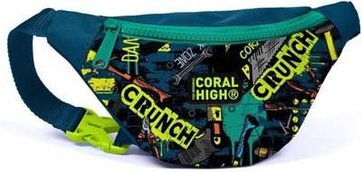 Coral High Erkek Çocuk Günlük Bel Çantası - Petrol Yeşil Yazılar