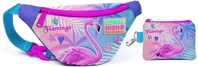 Coral High Flamingo Baskılı Bel Çantası Seti - Kız Çocuk