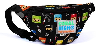 Coral High Kids Bel Çantası Ninja Desenli Siyah Erkek Çocuk 22581