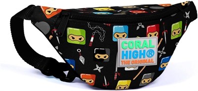 Coral High Kids Bel Çantası Ninja Desenli Siyah Erkek Çocuk 22581