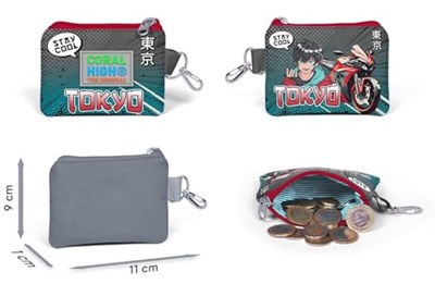 Coral High Kids Gri Nefti Anime Motorsiklet Desenli Bozuk Para Çantası 21893