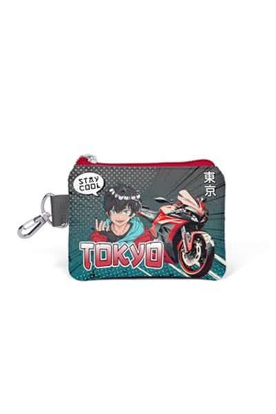Coral High Kids Gri Nefti Anime Motorsiklet Desenli Bozuk Para Çantası 21893