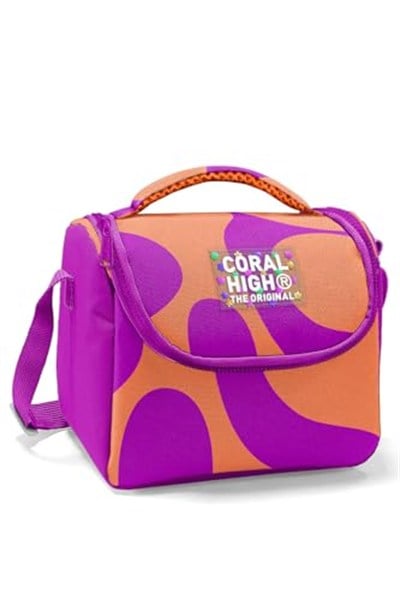 Coral High Kids Koyu Pembe Turuncu Desenli Thermo Beslenme Çantası 22784