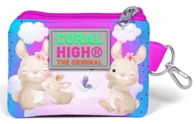 Coral High Kids Mavi Pembe Tavşan Desenli Bozuk Para Çantası 21836