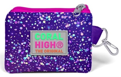 Coral High Kids Mor Mavi Pembe Kalp Desenli Bozuk Para Çantası 21840