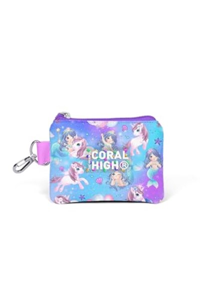 Coral High Kids Mor Pembe Unicorn Deniz Kızı Desenli Bozuk Para Çantası 21916