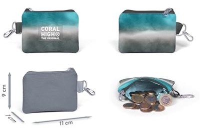 Coral High Kids Turkuaz Gri Batik Bozuk Para Çantası 21897