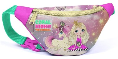 Coral High Kız Çocuk Günlük Bel Çantası Pembe Unicorn ve Prenses