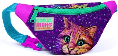 Coral High Kız Çocuk Günlük Bel Çantası - Mor Kedi