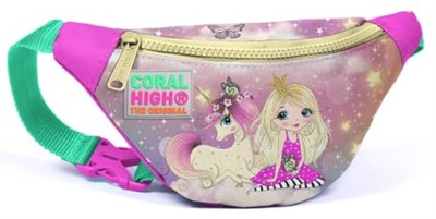 Coral High Kız Çocuk Günlük Bel Çantası Pembe Unicorn ve Prenses