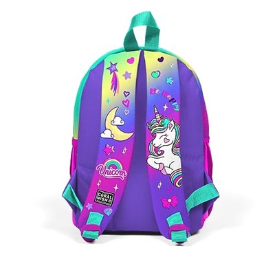 Coral High Minik Yuva Sırt Çantası Lavanta Su Yeşili Unicorn Desenli İki Bölmeli 23529