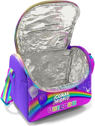 Coral High Mor Simli Unicorn Isı Yalıtımlı Beslenme Çantası - Kız Çocuk