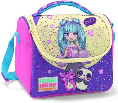 Coral High Pembe Mor Anime Baskılı Kız Çocuk Yalıtımlı Beslenme Çantası