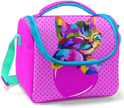 Coral High Pembe Sevimli Kedi Kız Çocuk Okul Beslenme Çantası - Thermo Yalıtımlı