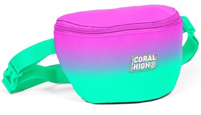 Coral High Pembe Su Yeşili Renk Geçişli Baskılı Kız Çocuk Bel Çantası