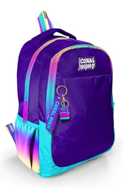 Coral High Rainbow Fermuarlı Mor İlkokul Ortaokul ve Günlük Sırt Çantası - Kız Çocuk